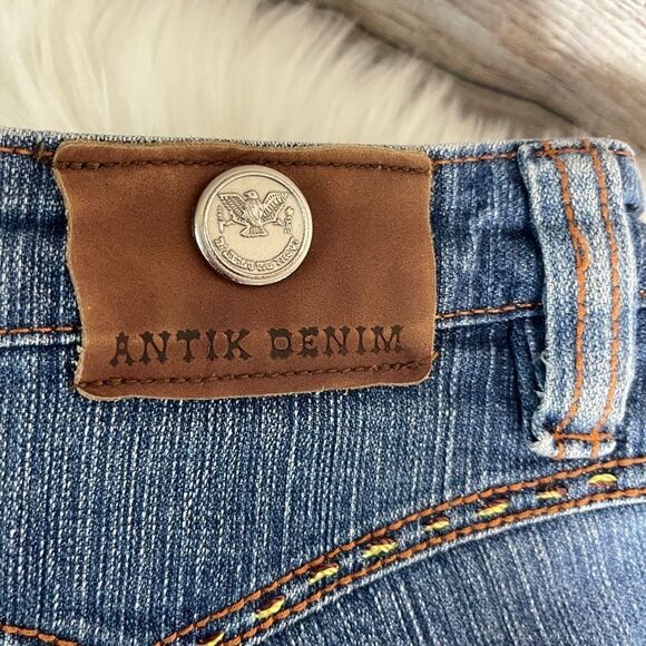 Antik Denim Boho Flare Leg Topstitched Mid-Rise Jeans Sz 28 - Picture 4 of 10